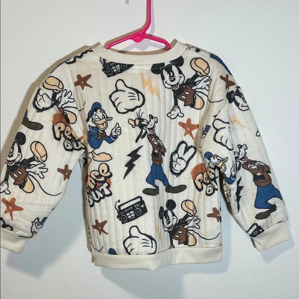 Disney Kids Cream and Black Sweatshirt set with Blue Accents